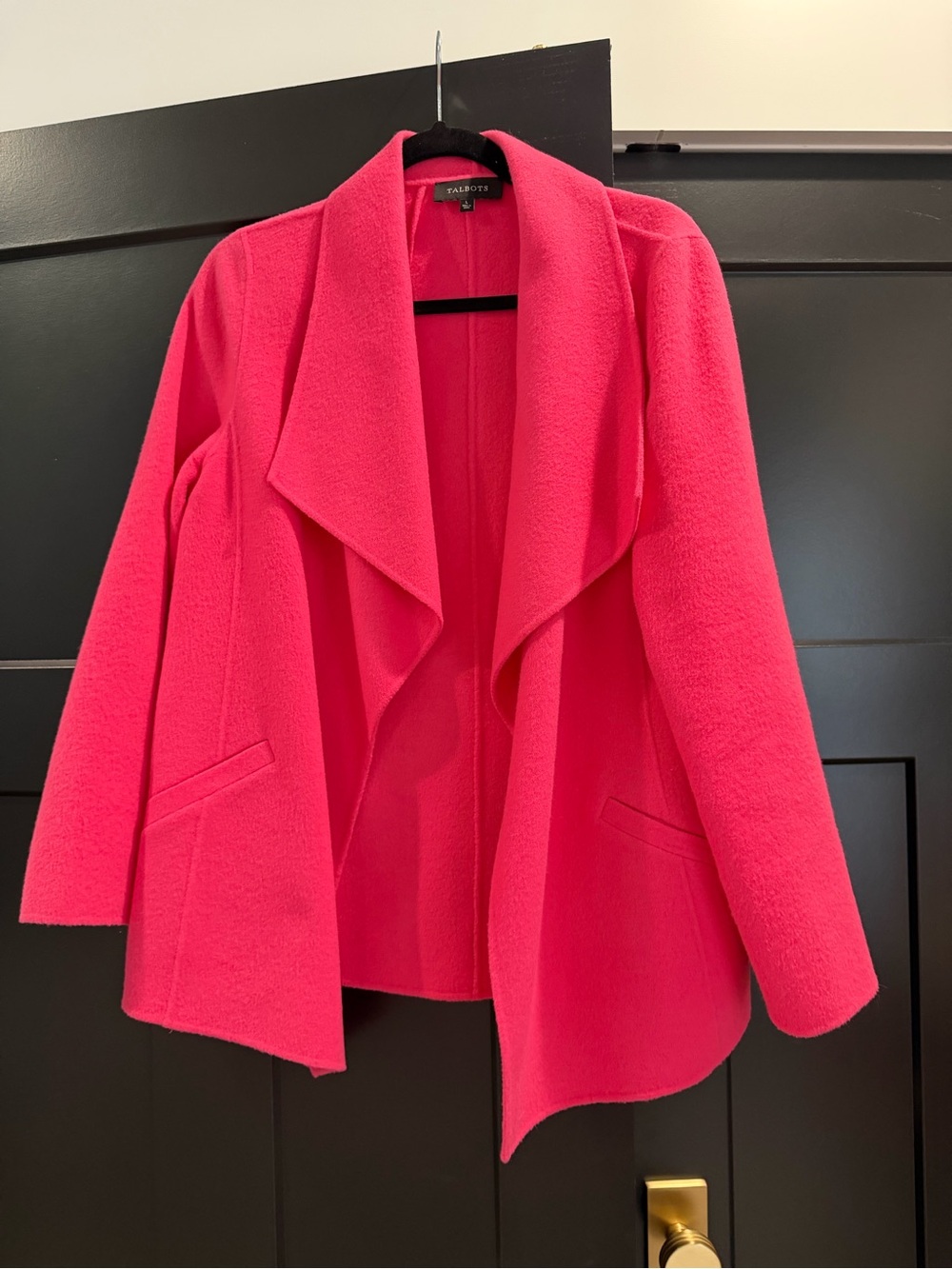 Talbots Bright Pink Open-Front Draped Blazer